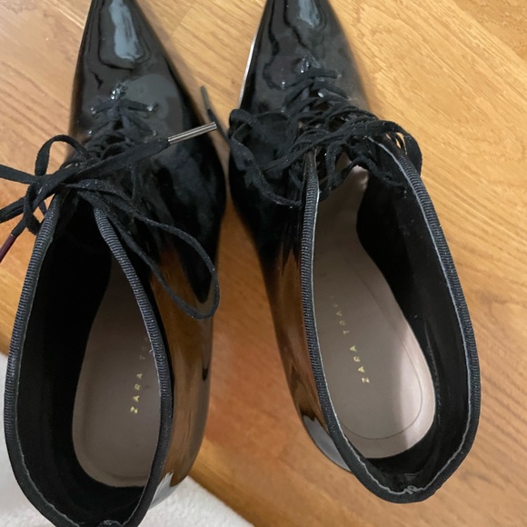 Zara leather heel laced boots, brand new - Picture 6 of 6